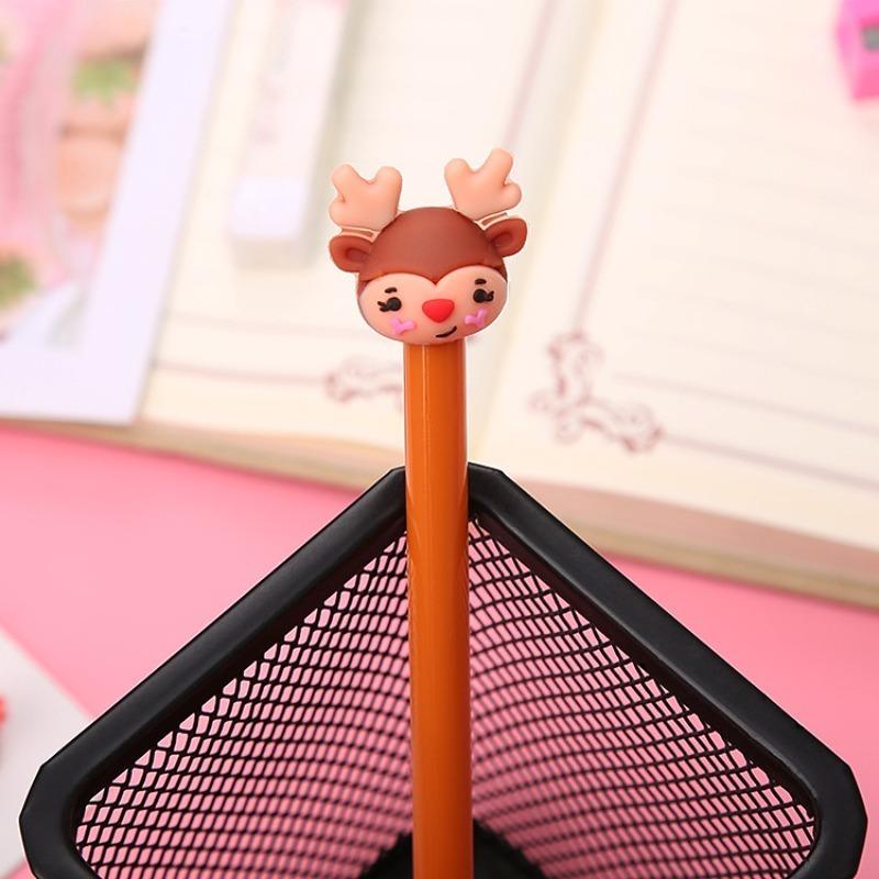 15Pcs Back To School Season Cute Santa Claus Decorative Christmas Pen, Trendy Student Stationery with Adorable Santa Topper, Smooth Writing Daily Use