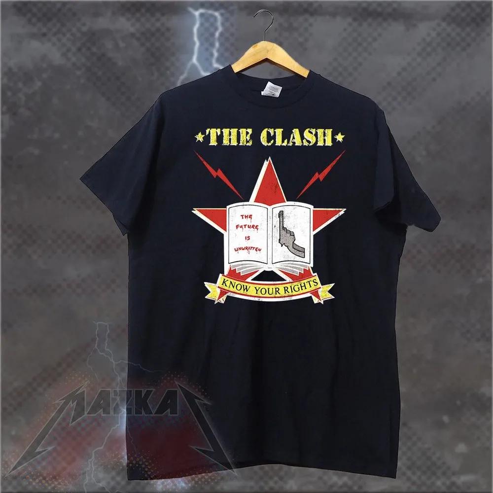 Unisex Short Sleeve Crew Neck Cotton T Shirt The Clash Know Your Rights XL