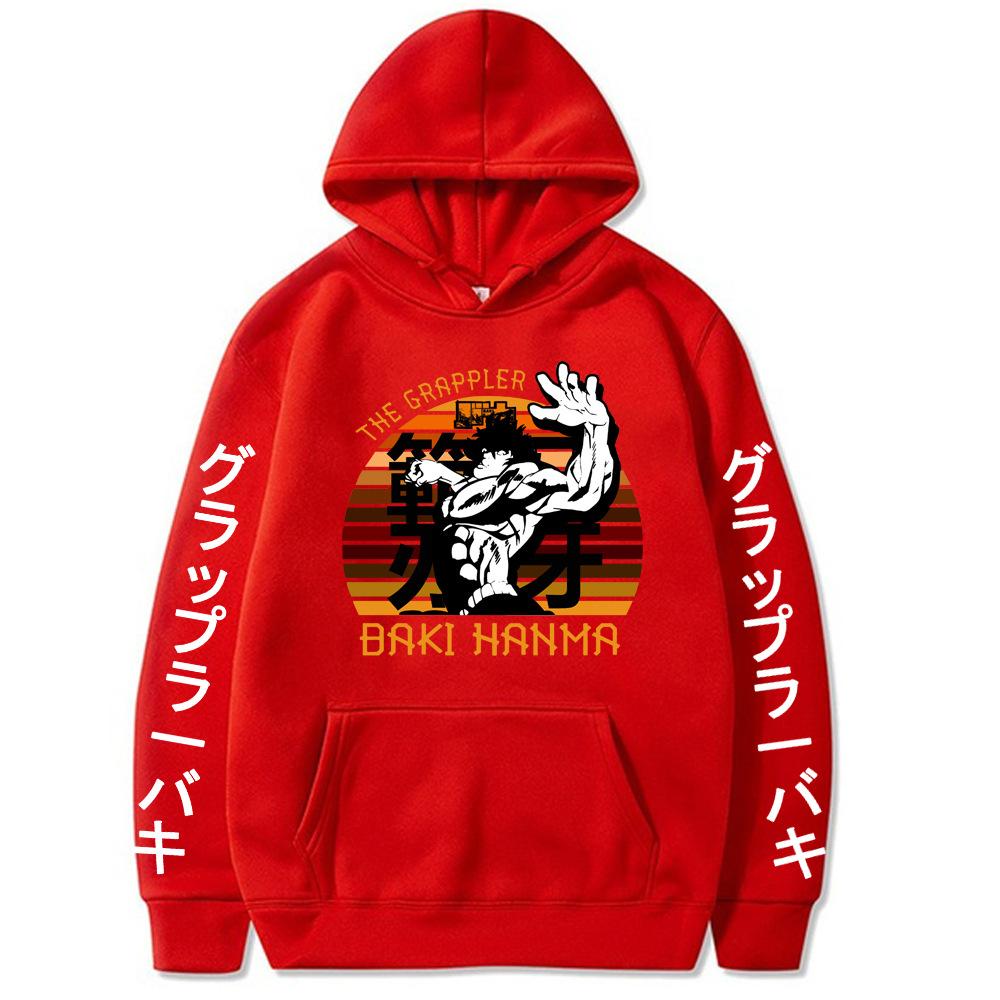 Hanma Baki Japanese Animation Hoodies Men Fashion Long Sleeve Sweatshirts Women Casual Streetwear Pullovers Sudaderas