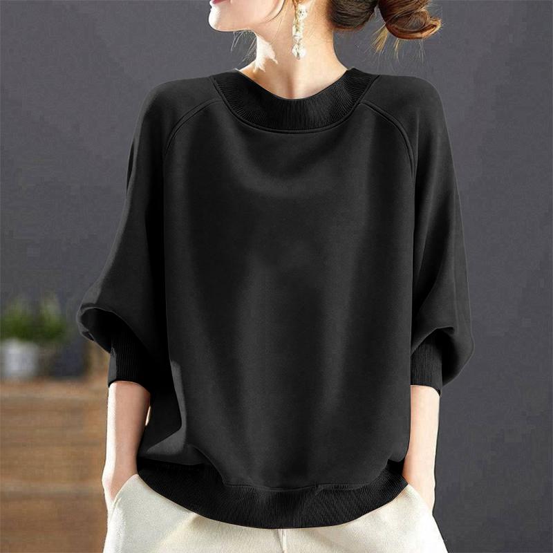 

ZANZEA Женская повседневная блузка с круглым вырезом, свободного кроя, с длинным рукавом, осенняя M