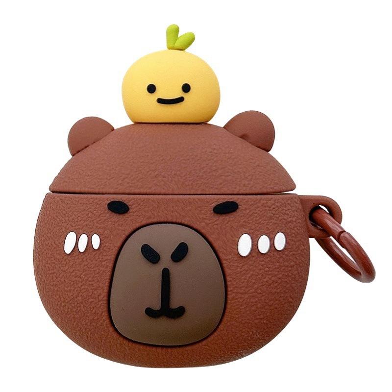 Süßes orangefarbenes Capybara für AirPods Pro 1 Schutzhülle Cartoon 1. Generation Dritte Generation Apple Bluetooth Headset Hülle
