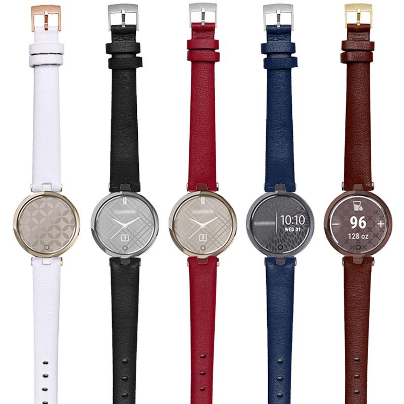 For Garmin Genuine Genuine Leather Strap for Women Lily Notch Watchband Series Intelligent Sports Soft Plain Watch Band 14mm