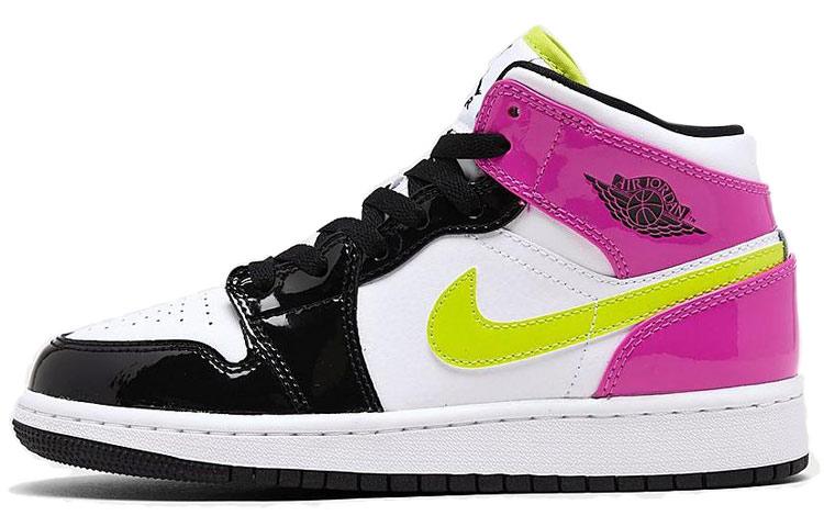 Jordan 1 Mid Белый Черный Кибер Розовый GS CZ9835-100 35.5