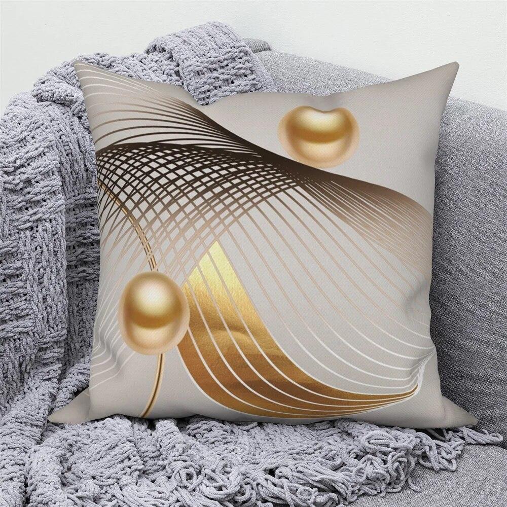 

Может быть настроена для гостиной, скандинавская наволочка, декоративная роскошная наволочка для дивана с золотым пером и геометрическим рисунком 40x40cm