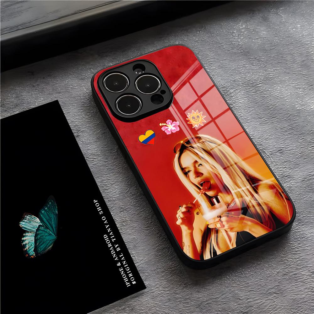 Singer K-Karol G Phone Case For IPhone 17 Pro Max 15 Pro 16 14 Plus 12 13 Mini 11 Pro Shockproof Glass Cover