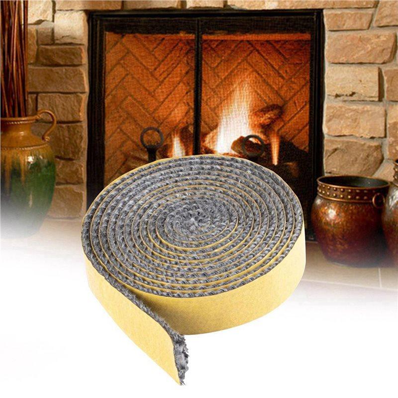 2X High Temperature 2M Fibreglass Rope Wood Stove Door Seal Gasket Fireplace Seal Rope Wood Stove Gasket,3Mmx10mmx2m