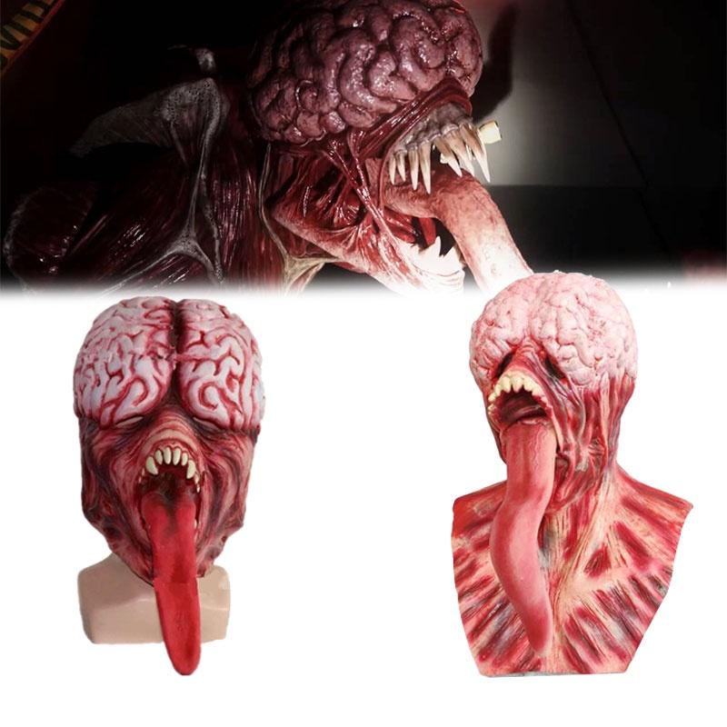 Licker Resident Evil Latex Mask Halloween Creepy Headgear Horror Party Cosplay