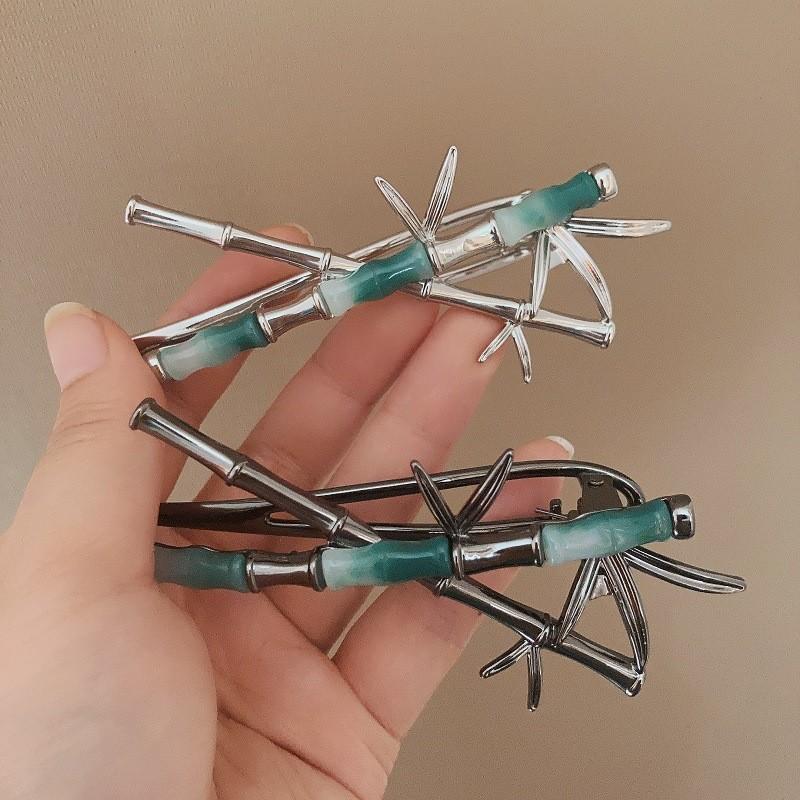 New Chinese Style Hair Clip For Women Elegant Bamboo Design Hair Gripper Clip Girls Metal Hair Accessories Vintage Updo Hairpins