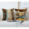 Brown Decorative Throw Pillow Covers 18x18 Set of 4 Teal Pillow Cover Modern Geometry Abstract Art Decorative Pillows for Living Room Bedroom Sofa