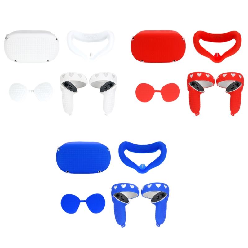 All-in-one Set Silicone for Shell Cover Protective Controller Grip Cover Silicone Face Cover & Lens Protective Cover Set