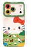 Grass cat mobile phone case with bracket for iphone17 Apple 16pm silicone 15 lanyard 14 cute 13 soft cover