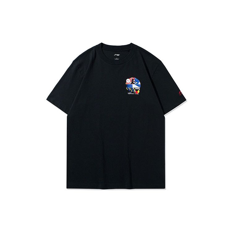 Li Ning Sports Trend Series Cartoon Print Sports T-Shirt Men Tops Black AHSRC03-2