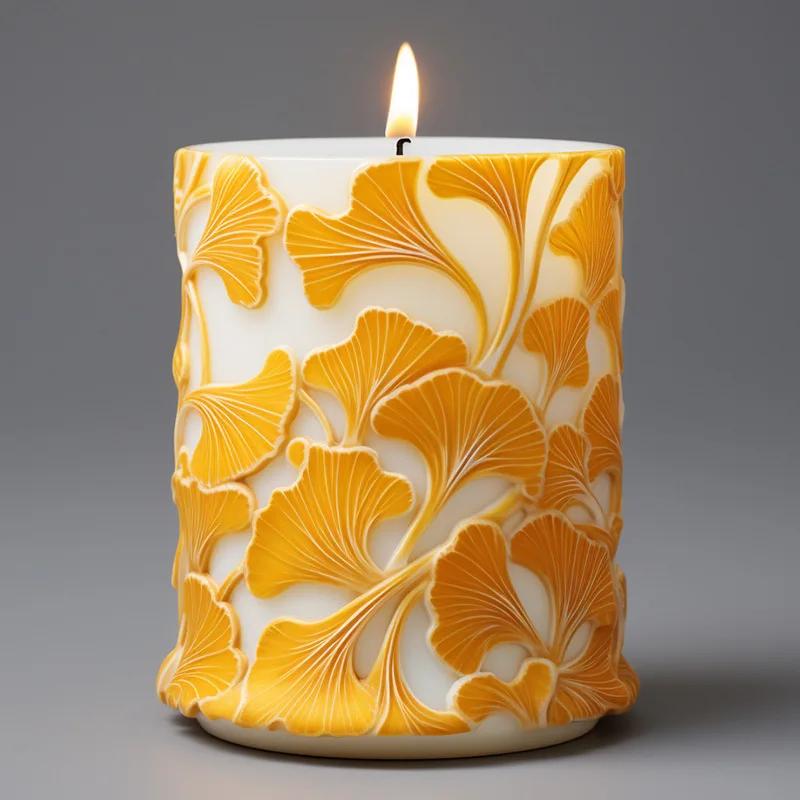 Christmas Snowstorm Maple Leaf Cylindrical Silicone Mold Relief DIY Gypsum Decorative Mold Fragrant Stone Jewelry Platform Mould