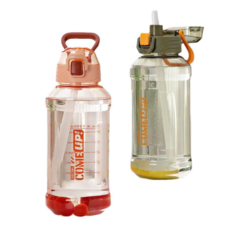 Water Bottle1 Summer New Plastic Cup 00ml Bouncy Sports Bucket, Women's Fitness Influencer Straw Water