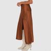 Women's New Satin Bustier High-waisted Elastic Split Long Skirt Sexy Splicing Package Hip Skirt Female