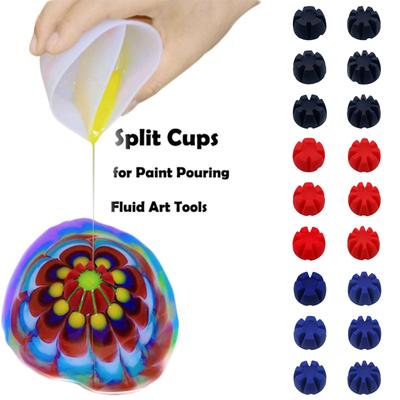 6 Pcs Silicone Cup Model Household Liquid Distribution Cup Molds Resin Non-Stick Mixing Cup Glue Tools for DIY Crafts