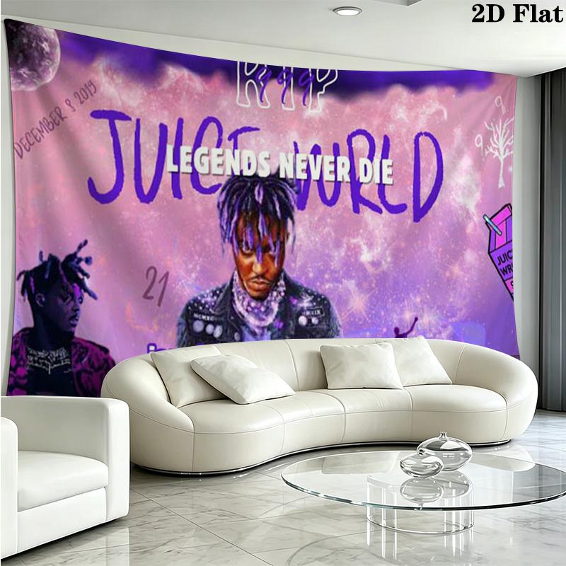 Juice Wrld Wall Tapestry Aesthetic Wall Hanging Printed Fabric Blanket Decorative Tapestries for Bedroom Living Room Home Decor