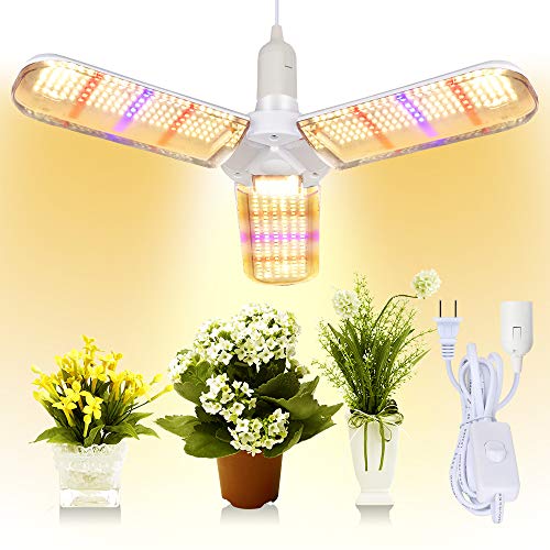 SINJIAlight Plant Grow Light, 100W Equivalent, E26 Base with Power Cord, Warm White, Full Spectrum, Suitable for Hydroponics, Indoor Cultivation, Home