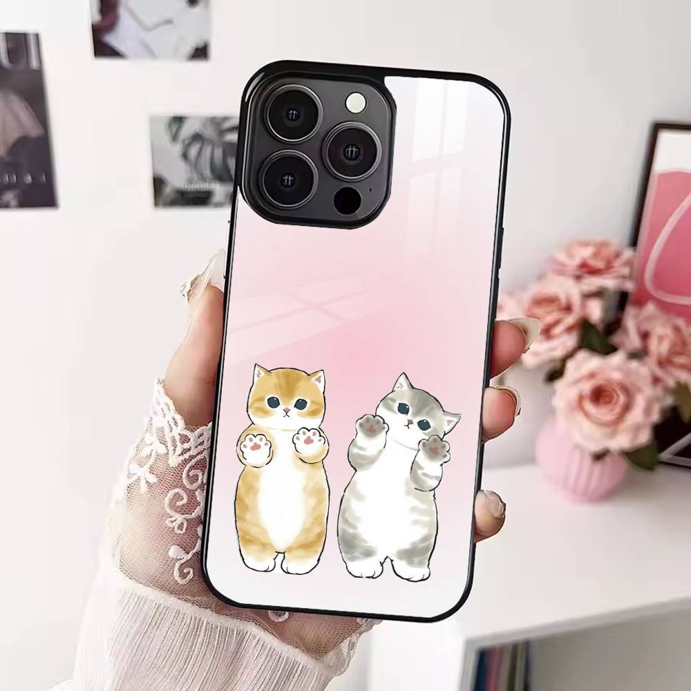 Cute M-Mofusands C-Cat Phone Case For iPhone 17,16,15,14,13,12,Plus,Pro,Max For Magsafe Magnetic Wireless Charge