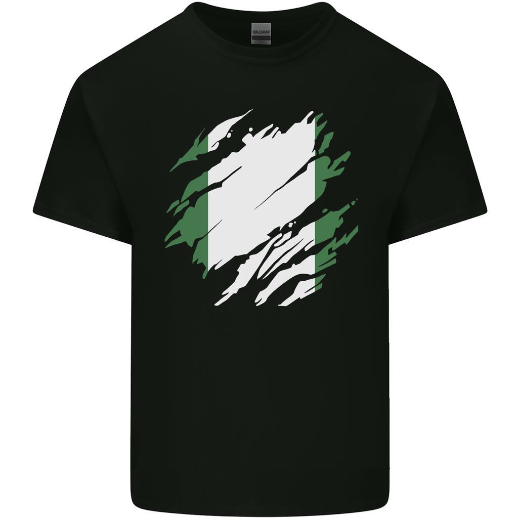 Torn Nigeria Flag Nigerian Day Football Unisexs Light Cotton TShirt