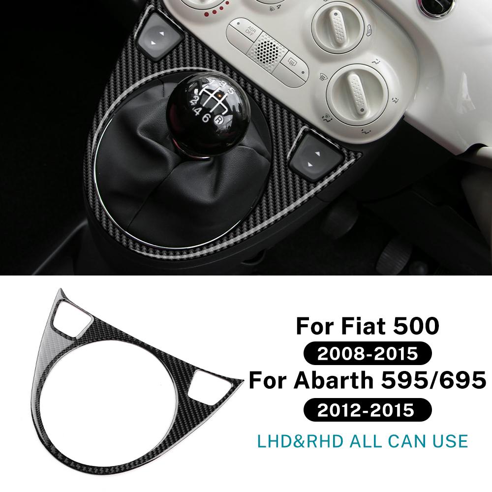 

For Abarth 595/695/Fiat 500C 2012-2015 For Fiat 500 2008-2015 Real Soft Carbon Fiber Sticker LHD RHD AT/MT Car Gear Shift Trim For Abarth 12-15