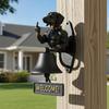 Middle Finger Muscle Dog Doorbell Vintage Puppy Welcome Door Bell Home Office Entrance Decorative Bell Pet Lover Gift