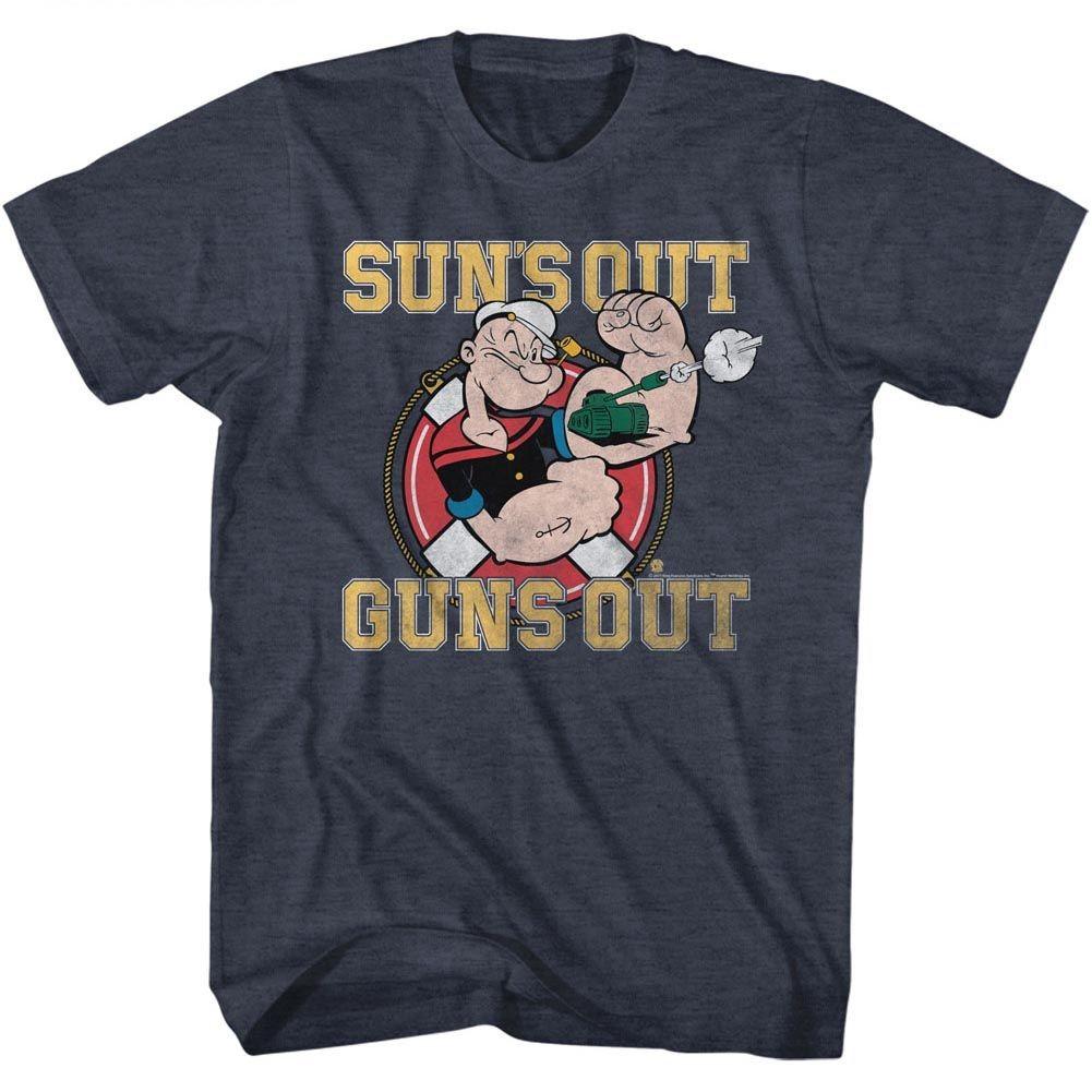 Popeye - Suns Out Guns Out - Short Sleeve - Heather - Adult - T-Shirt S