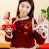 Portable Plush Sheep Keychain Cute Fluffy Animal Keyring Sheep Mascot Dolls  Chinese New Year Gift