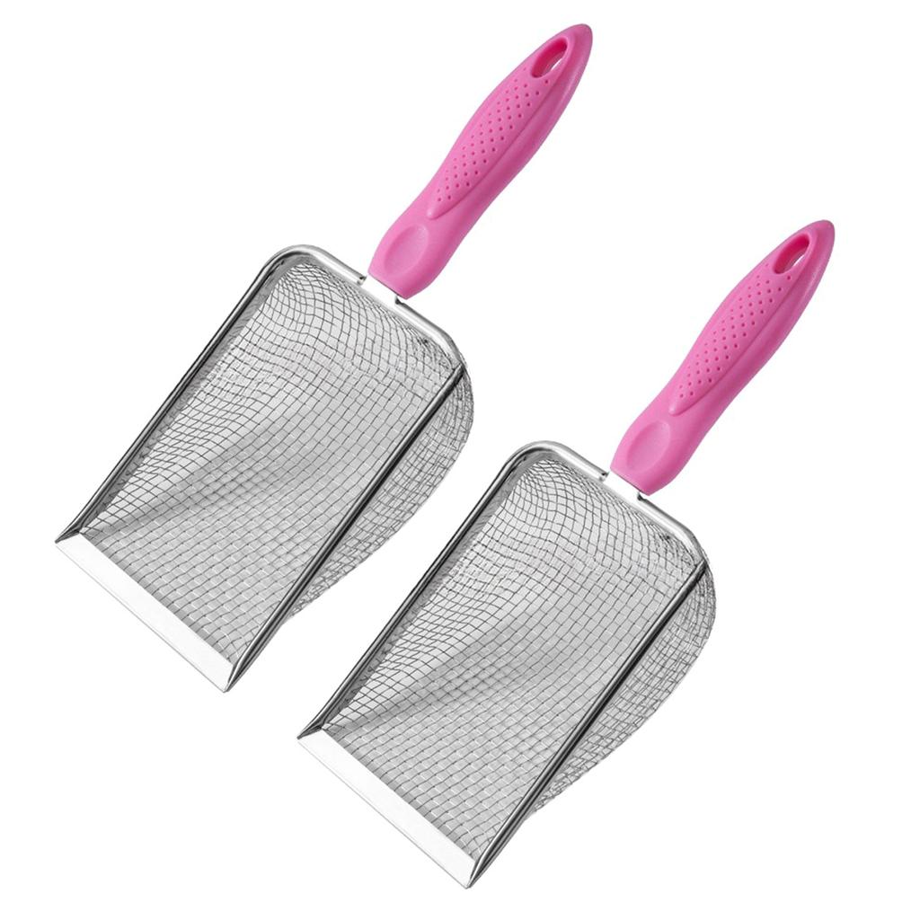 Pack of 2 Garden Soil Sieve Sand Soil Compost Sieve with Handle Garden Sieve Compost Sieve Soil Sieve Potting Shovel