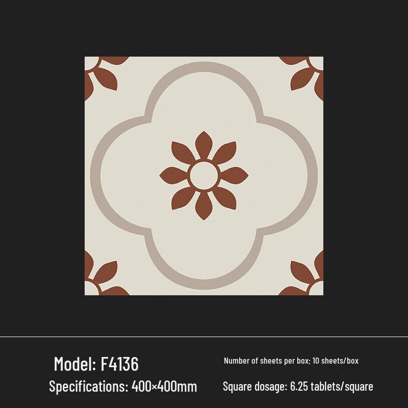 400x400 Zelená francouzská retro dlaždice s malým květinovým vzorem pro kuchyň, koupelnu, balkon a podlahu