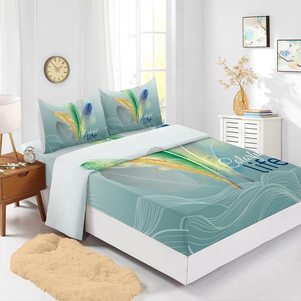 Four-Piece Mattress Sheet Digital Printing Dream Catcher Mattress Protective Cover Bedding