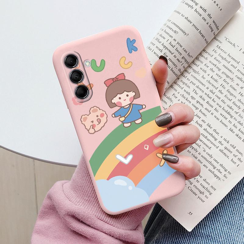 Cute Painted Case For Samsung Galaxy M14 M34 M54 5G Soft Cover Cartoon Cat Sunflower TPU Funda For Samsung M 14 GalaxyM54 Coque