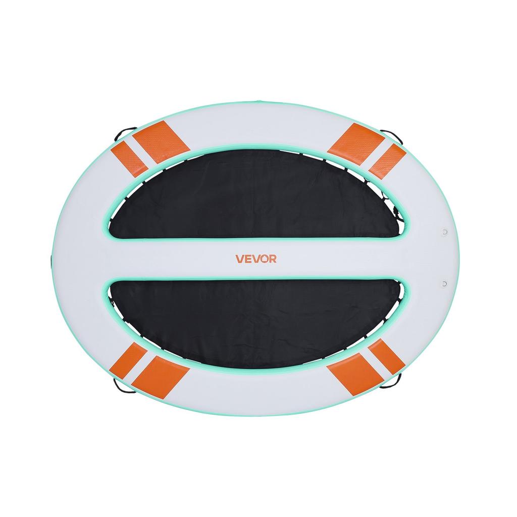 Aufblasbarer schwimmender Steg, 3,05 x 2,44 m runde aufblasbare Stegplattform, rutschfeste Wasser-Luftmatte mit tragbarer Tasche und abnehmbarer Leiter, Schwimmkörper