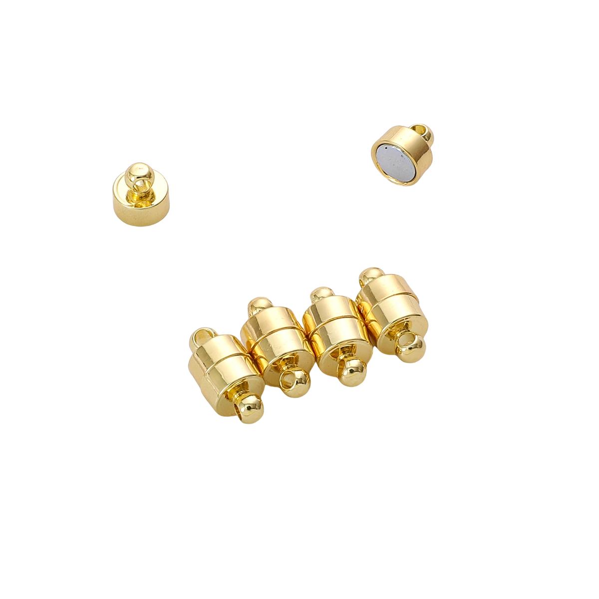 

Медная цилиндрическая магнитная пряжка для изготовления ювелирных изделий своими руками, аксессуары для рукоделия 6x12mm золотой