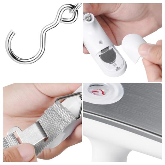 50KG Portable Electronic Scale with Hanging Hook LCD Display Rechargeable Handheld Travel Suitcase Luggage Digital Weight Scale Weigher Steelyard