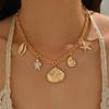 Bohemian Faux Pearl Seashell & Starfish Necklace