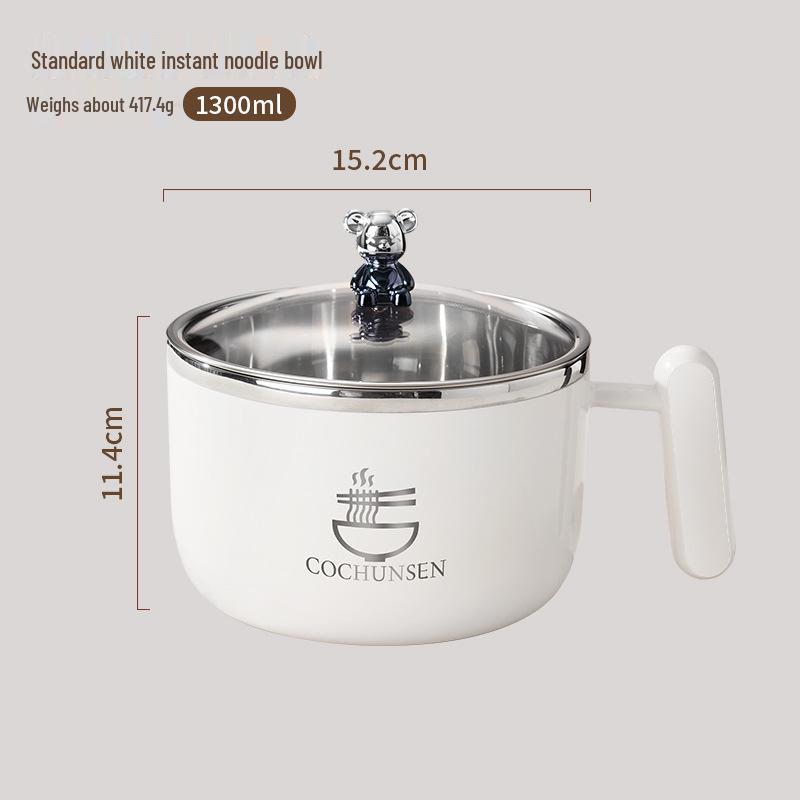 

Large Capacity 304 Stainless Steel Lunch Bowl with Lid for Dormitory and Personal Use