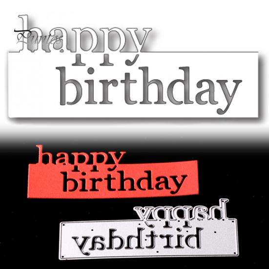 Happy Birthday Letter Cutting Dies DIY Scrapbooking Decor Embossing Stencil