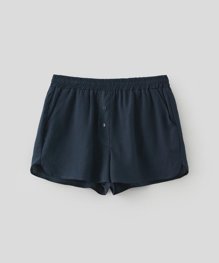 Lounellain Positano Tencel Linen Shorts_Dark Navy