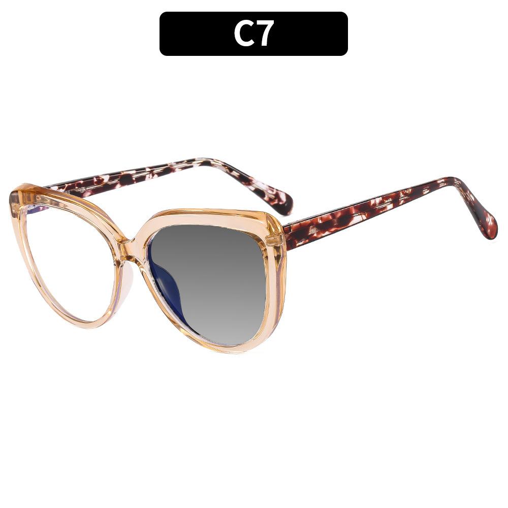 New Core Insert Cat Eye Ladies Frame Anti Blue Light Photochromic Prescription Reading Glasses