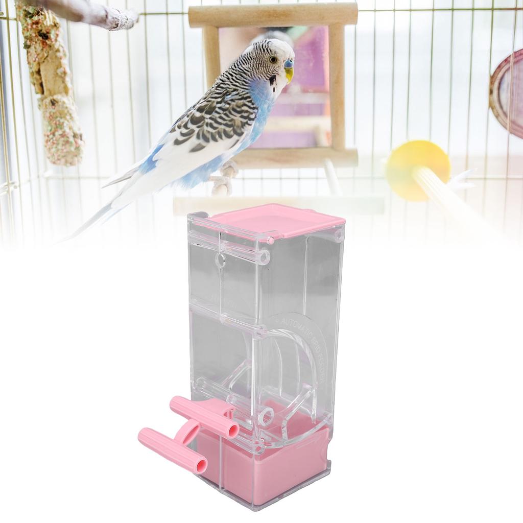 Automatic Bird Feeder Anti Spill 400ml Plastic Hanging Bird Cage Feeder for Parakeets Lovebirds