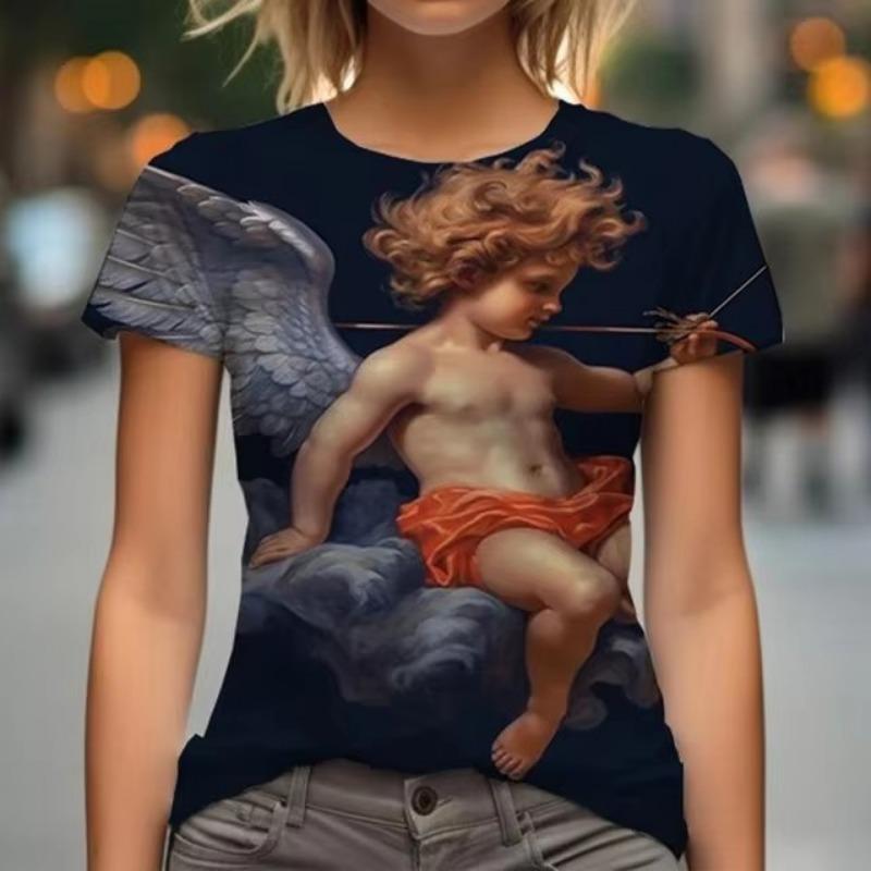 Футболки Summer Angel Baby с 3D-принтом для женщин — фото 8