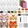 Katzenmasken Zum Bemalen Masken Basteln Katzenmasken Zum Bemalen Filzmaske Bastelset Therian Maske Für Halloween Maskerade Cosplay