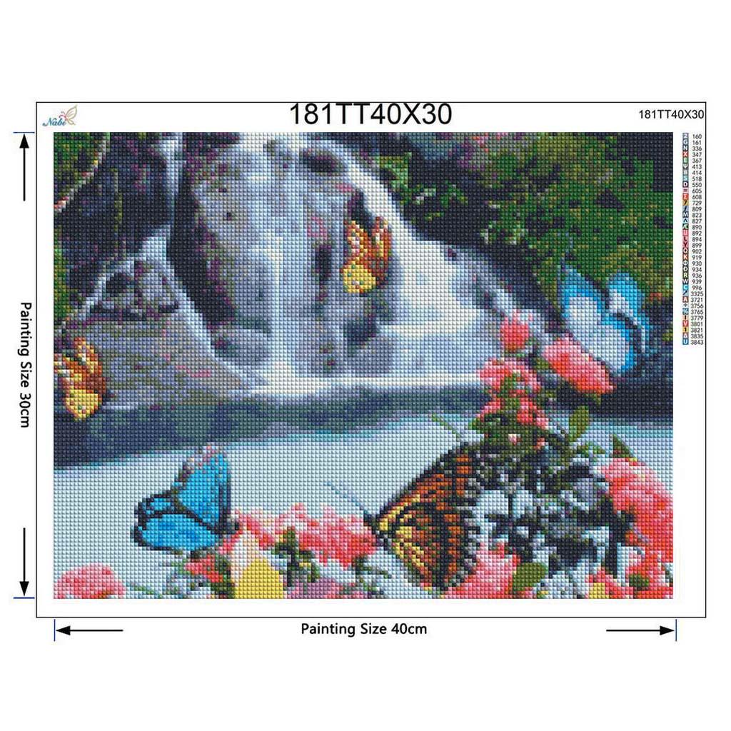 Diamond Embroidery Waterfall Diamond Painting Cross Stitch Butterfly Full Drill Decoration DIY Kit