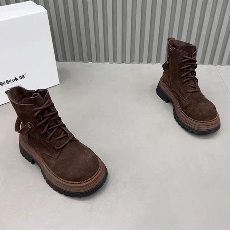 Fashion Flats Women Ankle Boots Fashion Lace Up Shoes Designer Woman Boots 2025 Winter Sport New Cozy Chelsea Botas Mujer De Zapatillas