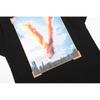 Vlone City Fire V Print Oversized T-shirt, Men's and Women's Casual Hip Hop Streetwear Short Sleeve Tee