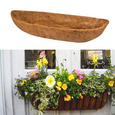 Yousheng Trough Coco Liners for Planters Hanging Basket Coconut Fiber Liner Flower Basket Liner for Wall Planters Window Boxes Balcony