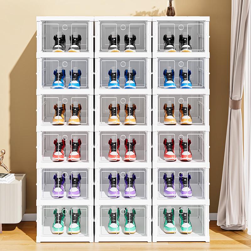 Custom Foldable Shoe Rack: Large-Capacity, Dustproof, Multi-Layer Storage Cabinet for Living Room