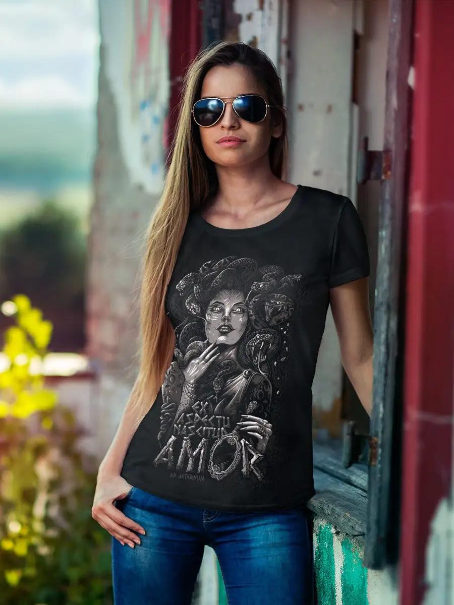 Medusa Gorgon T-shirt black with print M