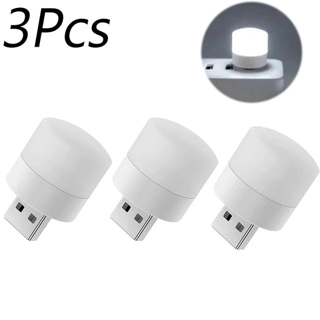 10/1Pcs Mini USB Night Light Warm White Eye Protection Book Reading Light USB Plug Computer Mobile Power Charging LED Night Lamp
